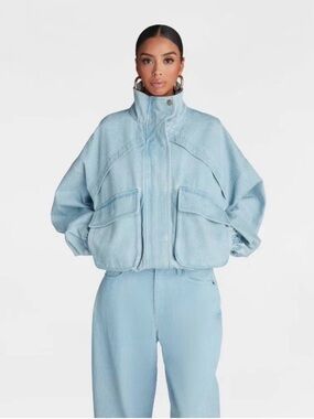 KBB by KAHLANA Women's 'The Denim Bomber Jacket' - Medium Wash